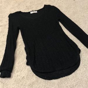 Cute black long sleeve sweater with braid detail